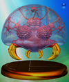 The Metroid trophy in Melee.