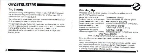 Ghostbusters Manual pages 6-7.