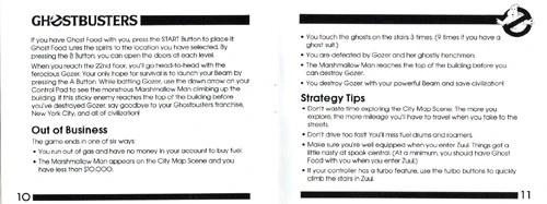 Ghostbusters Manual pages 10-11.
