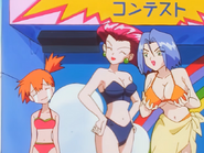 Misty, Jessie and James in a banned Pokémon episode