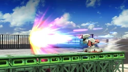 R.O.B. unleashing his Robo Beam attack in Super Smash Bros