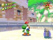 Mario and Yoshi from a beta version of Super Mario Sunshine.