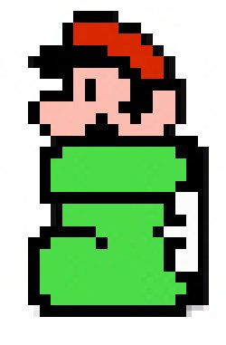 Super Mario i sko av pixlar