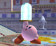 Kirby summoning someone from an Assist Trophy