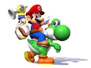 Mario riding Yoshi.