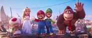 Toad, Princess Peach, Luigi, Mario and DK at the end of The Super Mario Bros. Movie