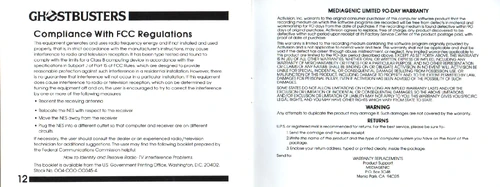 Ghostbusters Manual page 12 and warranty information.