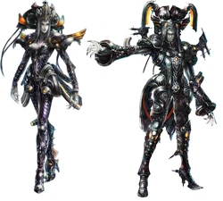 Vanea, a female Machina, and Egil, a male Machina.