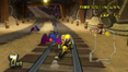 Swoopers blocking Wario in Wario's Gold Mine on Mario Kart Wii.