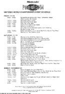 The schedule for the event.