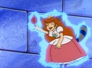 Raccoon Peach in The Adventures of Super Mario Bros. 3.