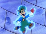 Raccoon Luigi in The Adventures of Super Mario Bros. 3.