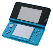 Another picture of an Aqua Blue 3DS, notice the color is slightly lighter.