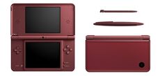 The Nintendo DSi XL (wine red colour)