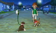 (3DS) Walking with a green leash