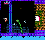 Medusa as she appeared in Kid Icarus, doing battle with Pit