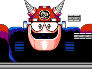 Gamma, the peacekeeping robot, as it appeared in Mega Man 3, with Dr. Wily in the cockpit