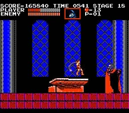 The Count/Dracula as he appeared in Castlevania, doing battle with Simon Belmont