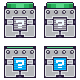 Sprite sheet for the animations: not pressed (top) and pressed (bottom)