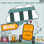 OCD Dream Bot sleeping soundly as seen in the game's ending