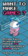 A brain in one of Nitrome's advertisements