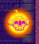 A fire skull in Super Leap Day