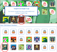 The glitched calendar avatar and the unlocked avatar on page 3