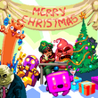 Takeshi in a Christmas blog post alongside Smokey Bacon, Stretchy dog, Cuboy, Zapo, Dirk Valentine and the Nitrome Boss