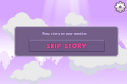 The option screen to skip the story at the beginning of the game