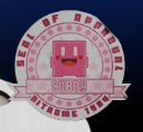 Cuboy on the Nitrome seal of approval - parody of Nintendo's Seal of Approval