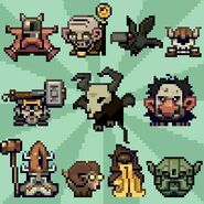 Several characters from Icebreaker A Viking Voyage, in their non-retina sprites