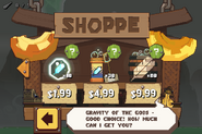 The Gravity of the Gods shop menu