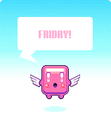 A Friday update image with Cuboy with wings, for the release of Nitrome Touchy