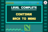 The level complete screen