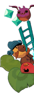 The purple bat on the right side of the Flightless mini site