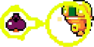 Scrambled shooting a fruit, which can change between levels