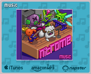 The Octoboss playing drums in the music section of the Shop