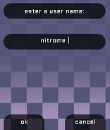 The page, with "nitrome" as the username