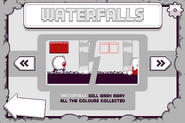 The help screen for waterfalls