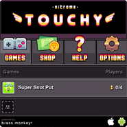 The first image of the app provided on the Nitrome blog that shows Super Snot Put playable by four people, despite this idea being scrapped