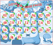 The 2013 Christmas Avatar Calendar with the Avalanche skin in the background