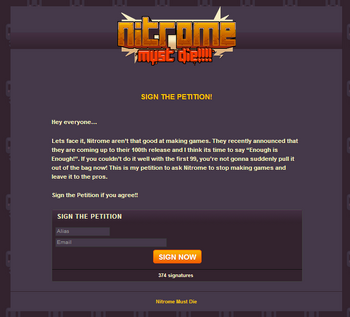 Nitrome Must Die website