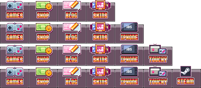 All the versions of the Nitrome 2.0 contents with the 100th Game skin