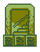 An exit stands on blocks