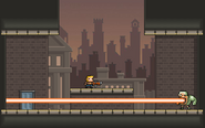 The muscle zombie firing a laser in the level