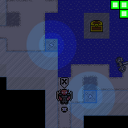 Sardol blocking the entrance to the cave in Trohn.