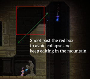 Image depicting the Holt Mountain exit and showing the area of the collapse trigger.