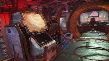 コルベットは操縦席を離れて船内を歩き回れる