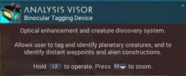 Analysis visor