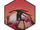 Autocollant de bipède rouge
